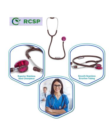Buy Lightweight Acoustic Stethoscope for Doctors & Medical Students - Adult Size Flexible Tube Soft Ear Knobs - Micro Al in Chocolate - Buy Online on GoSupps.com