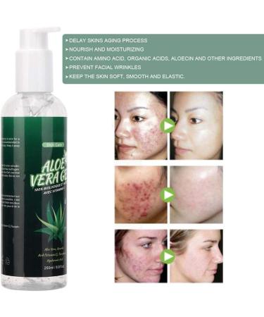 Aloe Vera Gel Hydrating Moisturizing Repair Nourish Skin Care Aloe Vera Hydrating Facial Moisturizer After Sun Care Reduce Acne for All Skin Types 250ml - Buy Online on GoSupps.com