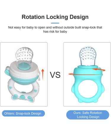 Kocan Baby Fruit Feeder - Silicone Pacifier Set (S/M/L) for Toddler Tooth Relief - 2 Pack Baby Food Feeder for Safe Easy Feeding - Buy Online on GoSupps.com