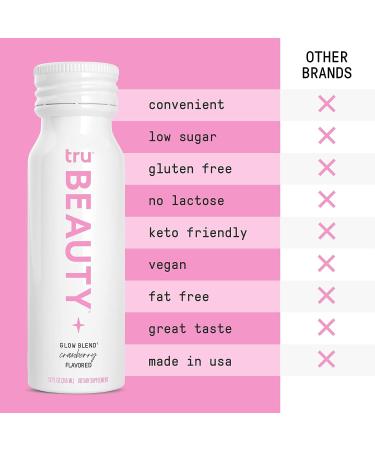 Tru Beauty Liquid Collagen Peptides Shots (12-Pack) with Biotin, Hyaluronic Acid, Vitamin C & A - Cranberry Flavored, 2 Fl Oz Each (Pack of 12) - Buy Online on GoSupps.com