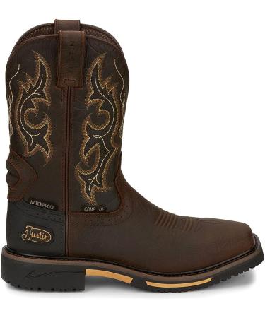 Justin Men's Joist Rustic Waterproof Western Work Boot Composite Toe Distressed Brown 7.5 D(M) US - Shop Now! - Buy Online on GoSupps.com