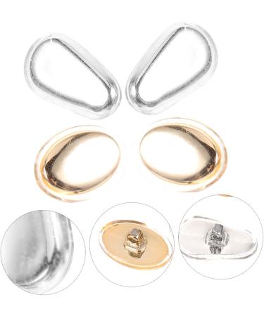 2 Pairs Glasses Nose Pads - Comfortable Nose Saddle Bridge Cushions for Eyewear | Transparent Zinc Alloy Sunglasses Frame Pads - Portable & Durable - Buy Online on GoSupps.com