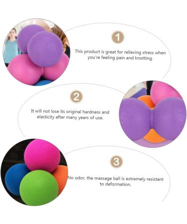 Gleavi 6 STK Yoga Ball Set - Self-Massage Peanut Roll & Fascia Ball for Fitness - Violet Lacrosse Massage Balls (12.1x6.1CM) - International Shipping Available - Buy Online on GoSupps.com