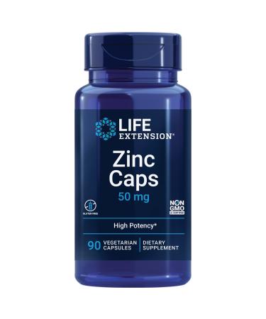 Life Extension Zinc Caps High Potency 50 mg 90 Vegetarian Capsules