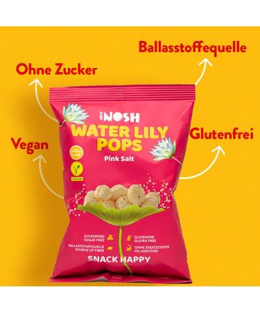 Just Nosh Water Lily Pops - Pink Salt | Allergen-Free Sugar-Free Snacks for the Whole Family - International Shipping Available - Buy Online on GoSupps.com