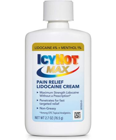 Icy Hot Max Strength Pain Relief Cream with Lidocaine & Menthol - 2.7 oz - Buy Online on GoSupps.com