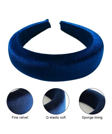 UCUNJIA Blue Round Velvet Headband | 1.8cm Thick Crown Hair Accessory for Women - Stylish & Comfortable - Buy Online on GoSupps.com