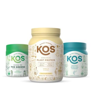 KOS Immunity Community Bundle (Plant-Based Vanilla Protein Powder + Organic Spirulina Powder + Organic Greens Blend)