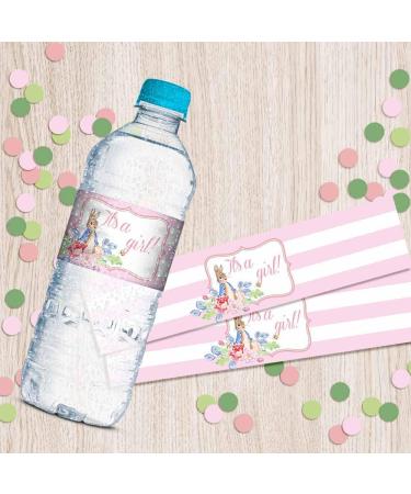Girl Baby Shower Water Bottle Sticker Wrappers - 20 Labels 1.75 x 8.5 by AmandaCreation - Buy Online on GoSupps.com