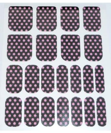 Chix Nails Polka Dot Vinyl Foils Nail Wraps in Pink on Black - Trendy Beauty for Fingers & Toes - Buy Online on GoSupps.com