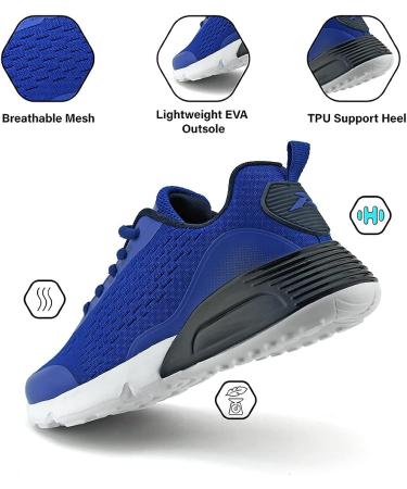Kids Breathable Athletic Sneakers for Boys and Girls - Royal Blue/Navy Blue (Size 13 Little Kid) - Buy Online on GoSupps.com