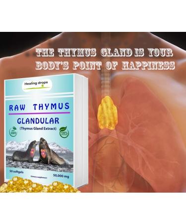 Thymus Glandular Supplement - Immune & Allergy Support Soft Gels with Raw Tissue Extract | Healing Drops - Buy Online on GoSupps.com