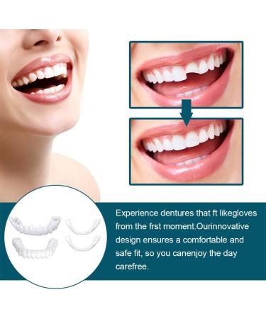 Eliav 2 Couples False Teeth Veneers - White Dentures for Top & Lower Jaw | Temporary Cosmetic Tooth Covers - Buy Online on GoSupps.com