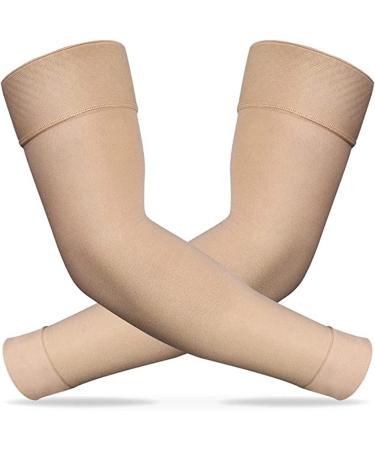 Compression Arm Sleeves for Women 20-30 mmHg Sport Arm Shapers Support Sleeves Cooling Sports Lymphedema Sleeve for Basketball Golf Football 1 Pair (Small)