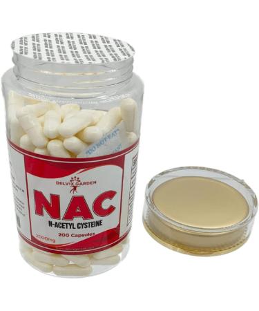 Delvix Garden NAC Supplement N-Acetyl Cysteine 200 Capsules: Potent NAC n-Acetyl cysteine Supplement - Buy Online on GoSupps.com
