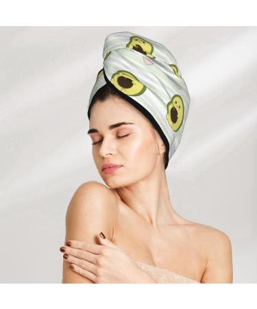 Hair Towel Wrap for Quick Drying | Avocado Hair Turban with Button - Ultra-Absorbent Head Towel - Buy Online on GoSupps.com