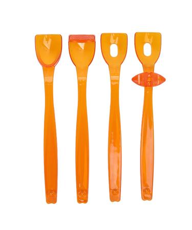Tongue training device 4-piece tongue muscle trainer portable mouth-lip muscle training device recovery device for dysarthria (orange)