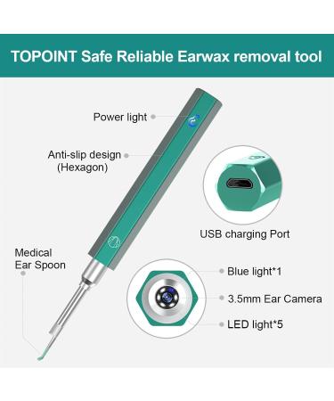 1080P HD Wireless Ear Otoscope for Ear Wax Removal Kit | IP67 Waterproof Endoscope for iPhone & Android | Green - Buy Online on GoSupps.com