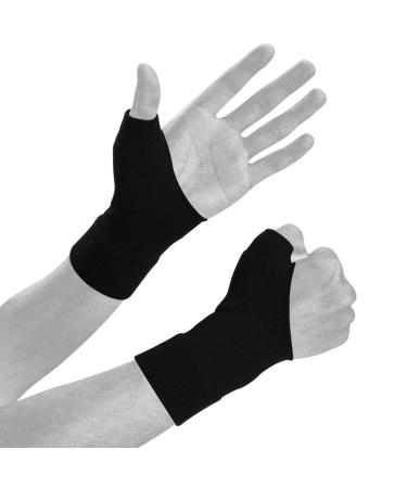 Wrist Thumb Compression Arthritis Gloves(1 Pair)Breathable Wrist Support Brace Fingerless Glove with Gel Thumb Injury PadsComfortable Carpal Tunnel Sleeve for Hand Wrist Joint Relieve Pain Black - Buy Online on GoSupps.com