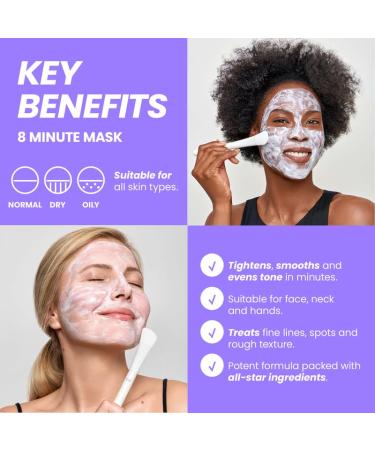 Wonderskin 8 Minute Hydrating Face Mask - Anti-Aging Vitamin C & Niacinamide Moisturizing Skin Care | Pack of 8 | International Shipping - Buy Online on GoSupps.com