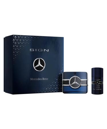Mercedes-Benz Sign Fragrance Gift Set for Men - 2 Pc Set 3.4 Fl Oz Eau De Parfum Spray 2.6 Oz Body Deodorant Stick - Luxury Long Lasting Perfume Perfect for gifting 1 Fl Oz (Pack of 2)
