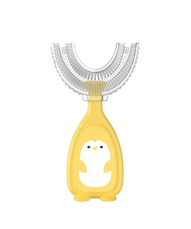 1PC Children's U-Form toothbrush full circle and child-shaped toothbrush handwear brush mouth cleaning tool 360 toothbrush for toddlers (2-12 years) (yellow 2 6 years))