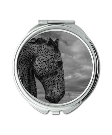 YENDOSTEEN Mirror makeup mirror art black and white clouds pocket mirror portable mirror