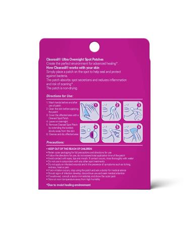 Clearasil Overnight Spot Patches - Advanced Healing Hydrocolloid Acne Treatment Stickers - 18 Count x 4 Packs - Buy Online on GoSupps.com