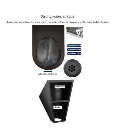 High-Efficiency Wall-Mounted Urinal Anti-Overflow Urinal Wall-Mounted Stainless Steel Urinal Splash- Toilet for Bars/airports (Color : Black Size : Urinalplussensor) Urinalplussensor Black - Buy Online on GoSupps.com