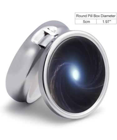 Travel Pill Box Organizer - 3 Compartment Portable Medicine Case with SpaceVortex Printing | Small Round Pill Case for Purse & Pocket - Ideal for International Shipping - Buy Online on GoSupps.com