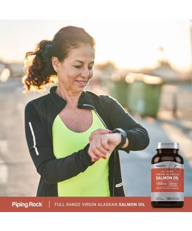 Piping Rock Wild Alaskan Salmon Fish Oil | 1000mg | 180 Softgels | Supplements for Humans | Omega-3 EPA and DHA | Non-GMO and Gluten Free - Buy Online on GoSupps.com