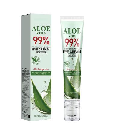 Aislor Aloe Vera Eye Cream with Triple Massage Beads - Lightweight Moisturizer for Under Eye Area All Skin Types - Hydrating Care for Women and Men Green One Size One Size Green