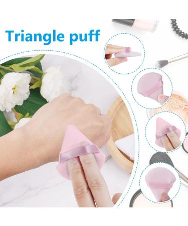 Ainiv 4 PCS Triangle Makeup Puff Set | Reusable Soft Powder Sponge | Dual-Use Cosmetic Puff | for Loose Powder & Foundation | Pink + White - Buy Online on GoSupps.com