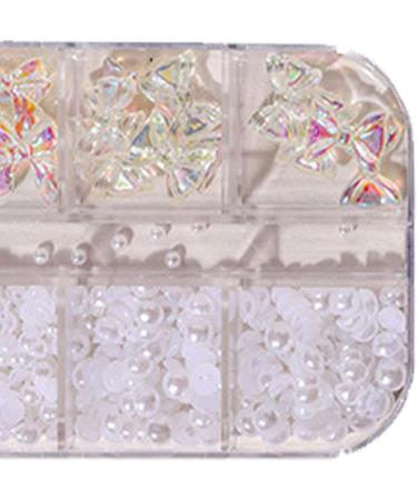 Pure White Pearl Shape Nail Art Rhinestones Easy Sticking Half Round Pearl Nail Art Ornaments with Different Sizes Portable Nail Art Decoration with Storage Box Nail Art Supplies for Home DIY - Buy Online on GoSupps.com