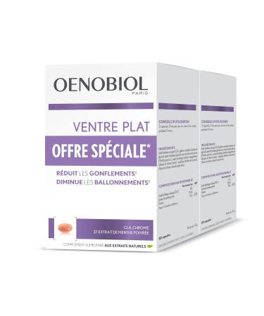 OENOBIOL - Dietary Supplements - Slimming - Flat Stomach - Reduces Swelling(1) - Reduces Bloating (1) - 2 Month Program - Pack of 2 Boxes of 60 Capsules