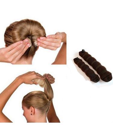 Fashion 2pcs Hair Tools Elegant Magic Style Buns Hair Accessories (1pack 1pc small+1pc large) (coffee) by cuhair