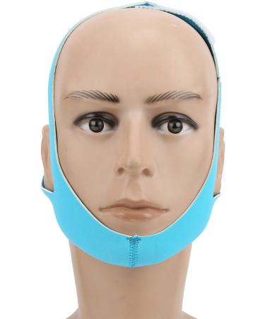 Adjustable Anti-Snoring Chin Strap - Breathable Jaw Support Belt in Sky Blue - Buy Online on GoSupps.com