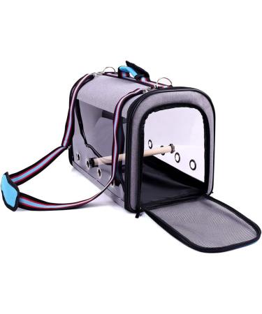 IDAS Bird Travel Cage Light weight Transparent Bird Travel Carrier PVC Transparent Parrots Travel Cage Breathable Pet Birds Bag Backpack with Shoulder Strap and Wooden Stick Stand (Blue) - Buy Online on GoSupps.com