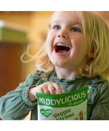 Kiddylicious Veggie Straws Vegetables | From 9 Months | Gluten Free | 4 Packs of 48g (4 x 12g Sachets) | 192g (Packaging May Vary) - Buy Online on GoSupps.com