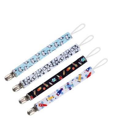 Baby Schnuller clips 4 pieces polyester tape metal clip pacifier pacifier strap pacifier nipple holder for toddlers set (5)