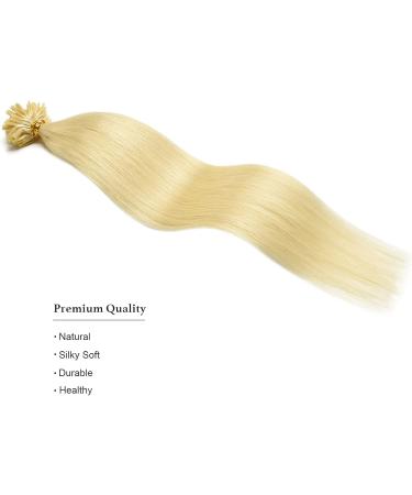Yamel Pre Bonded U Tip Hair Extensions Real Human Hair Warm Blonde 1g/Strand Keratin Nail Tip Hair 50 Strands 16 Inch 16 Inch 60# Warm Platinum Blonde - Buy Online on GoSupps.com