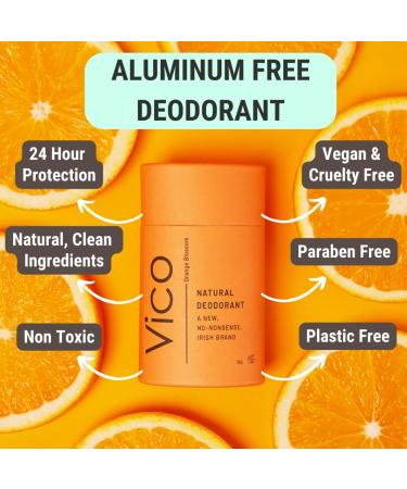 Vico Natural Plastic Free Deodorant Stick 2.65 Oz Orange Blossom- Effective Odor Protection Plastic Free Vegan Cruelty Free Unisex Men Women Orange Blossom 1 Pack - Buy Online on GoSupps.com