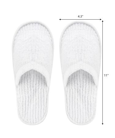 Frcctre 20 Pairs White Disposable Spa Slippers - Soft Coral Fleece, Non-Slip, Comfortable - Ideal for Travel, Guests, Hotel, Home, Salon - Men and Women - Buy Online on GoSupps.com