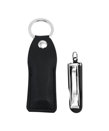 Thin Portable Folding Nail Clipper Nail File Cutter Collapsible Fingernail Trimmer Clippers with Key Ring Leather (Color : Green)