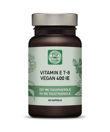 Kala Health Vitamin E 400 Ie vegan - all 8 alpha + beta + gamma + delta Tocotrienol and Alpha + Beta + Gamma + Delta Tocopherol - Vitamin E Tocopherol and Tocotrienol capsules 60 - Buy Online on GoSupps.com