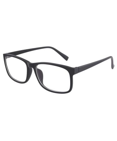 GQUEEN Fake Clear Glasses Non Prescription Glasses Eyeglasses Rectangular Frame, 201512 Classic-1p Matte Black Fake Glasses