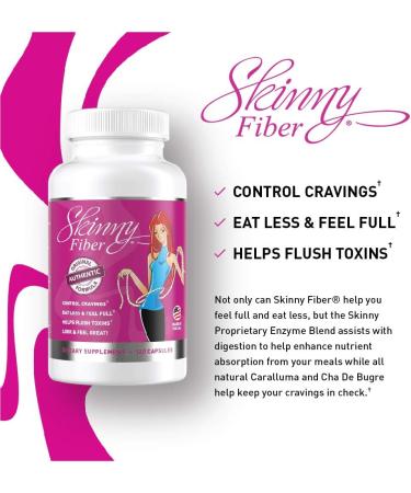 Skinny Fiber Caralluma Fimbriata Diet Pills for Women - Natural Appetite Suppressant and Weight Management - 120 Capsules - Buy Online on GoSupps.com