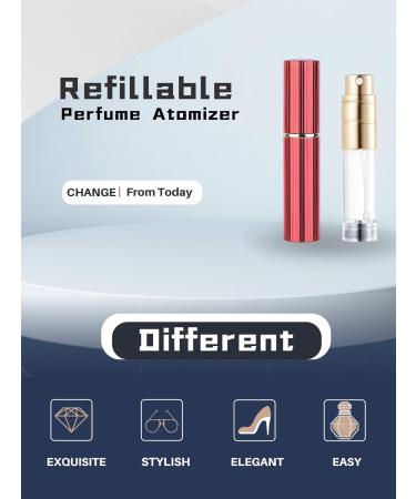 AsaNana Perfume Atomiser Refillable & Travel Size Perfume Bottle Leaking Proof Bottom Pump without Funnel Luxurious Small women and men 5 ml (Pro-Red) - Buy Online on GoSupps.com