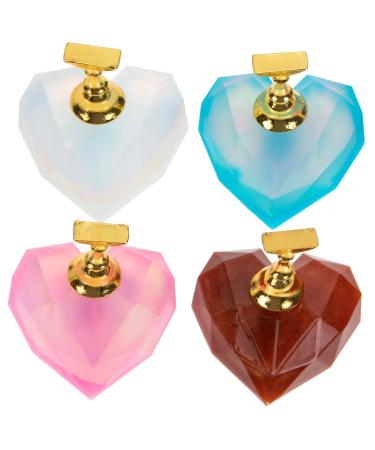 Healeved 4 Sets Nail Holder Manicure Racks Nail Stand Nail Tip Practice Stand Nail Display Tool Nail Practice Stand Nail Art Tool Gel Nail Polish Stand Paint Holder False Nails Magnet Lotus