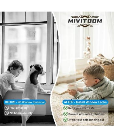 2pcs Self-Adhesive Upvc Window Locks for Child & Pet Safety - Adjustable Restrictor Locks for Metal & Wooden Sliding Windows - Buy Online on GoSupps.com